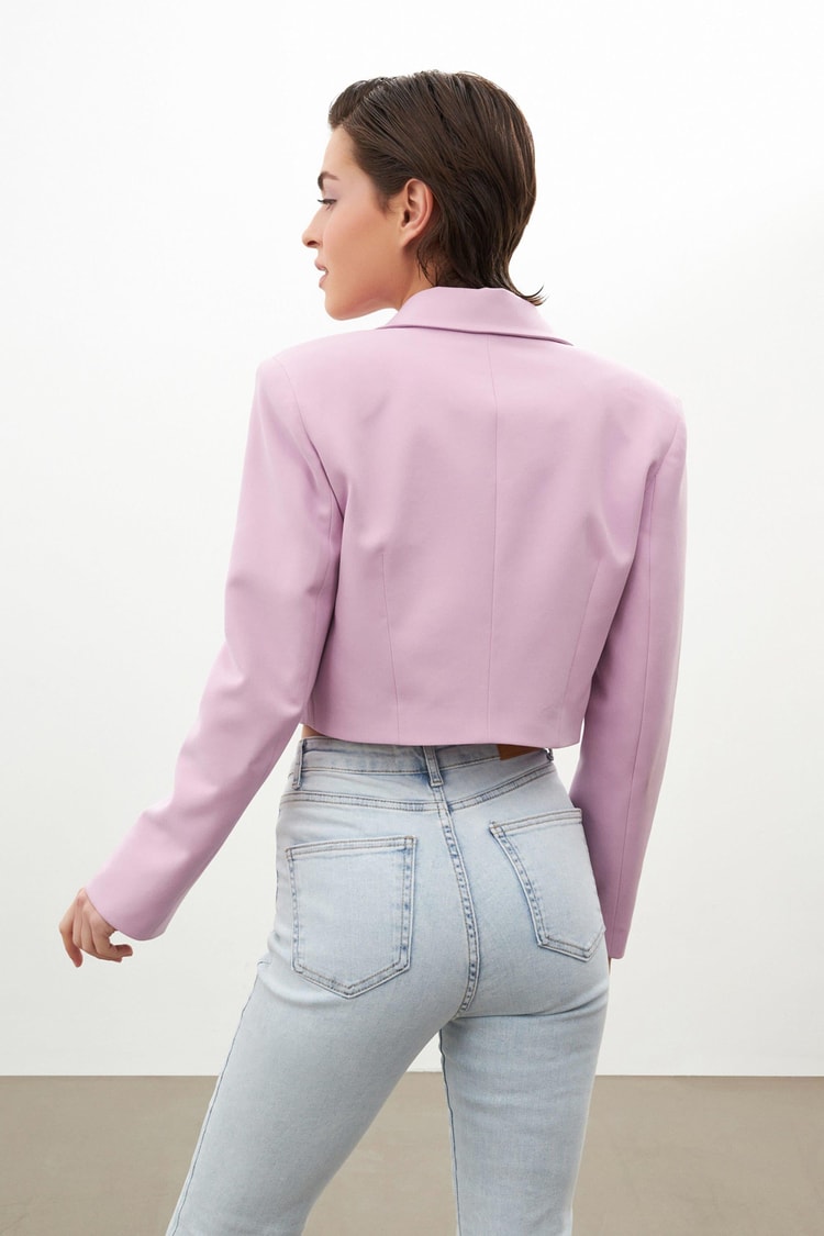Pembe Çapraz Detaylı Ceket Kadın Ceket modelleri