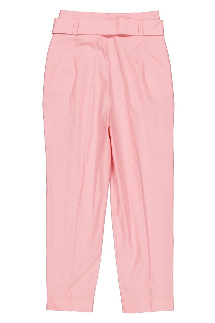 Pembe Kemerli Kumaş Havuç Pantolon Kadın Pantolon modelleri