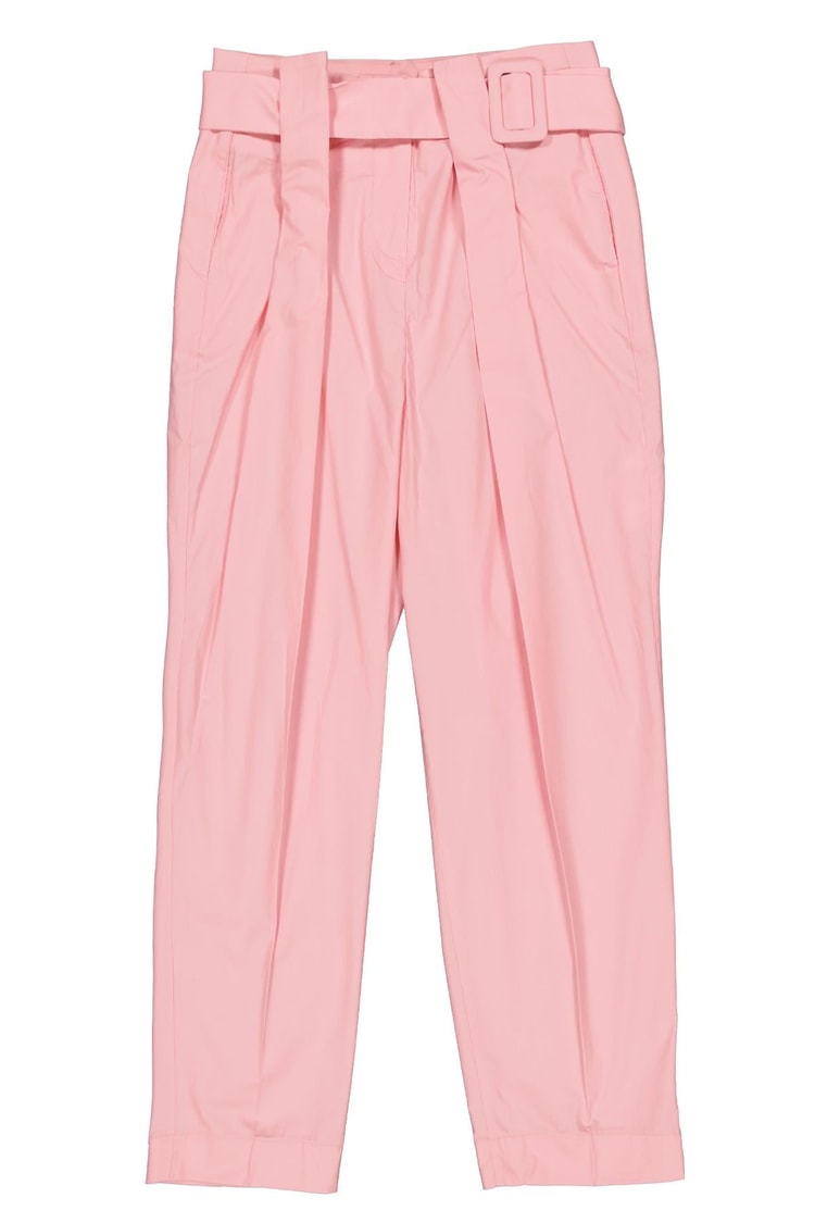 Pembe Kemerli Kumaş Havuç Pantolon Kadın Pantolon modelleri