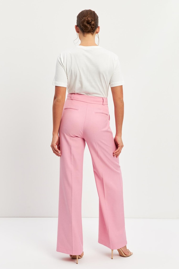Pembe Rahat Kesim Pantolon Kadın Pantolon modelleri