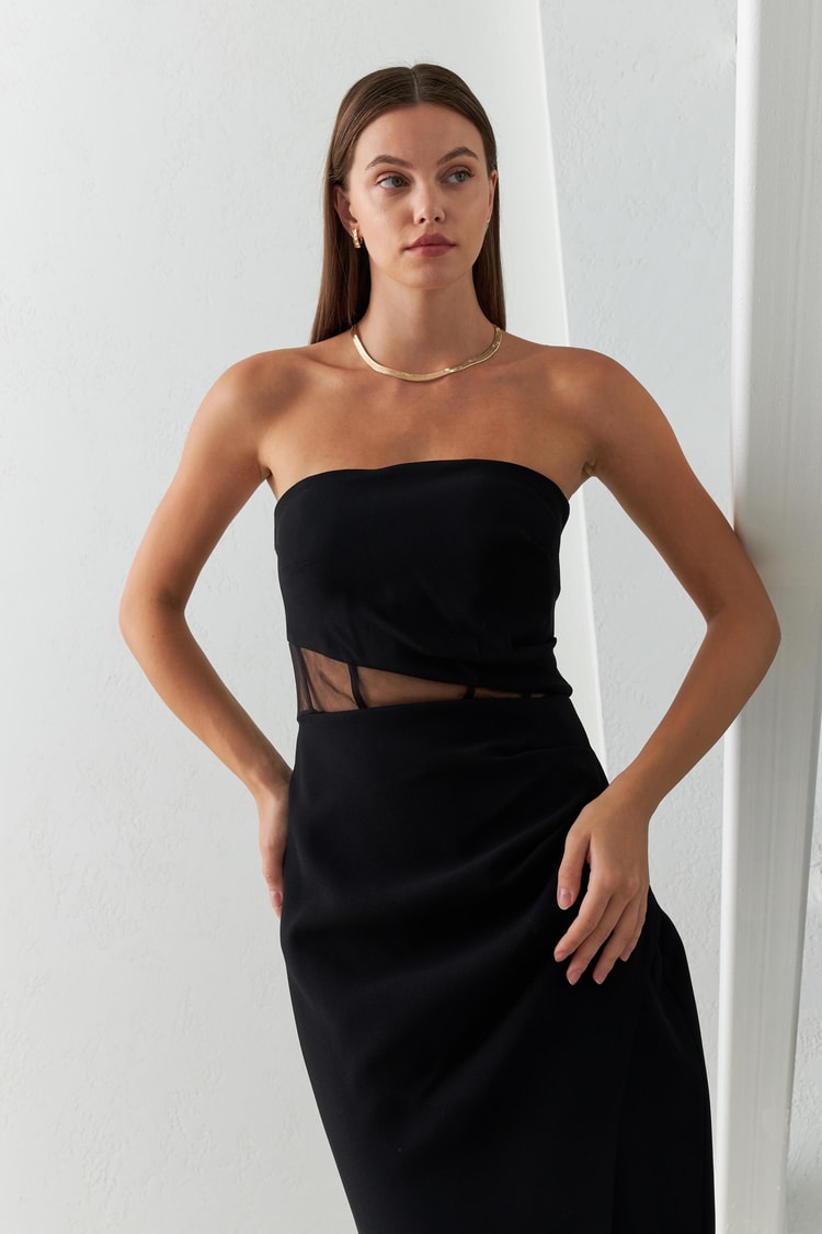 Siyah 1YD2CEL2443 ELBİSE Kadın Abiye Elbise modelleri