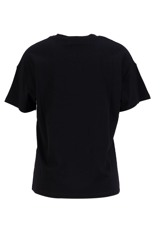 Siyah Baskı Detaylı Kısa Kollu T-Shirt Kadın T-Shirt modelleri