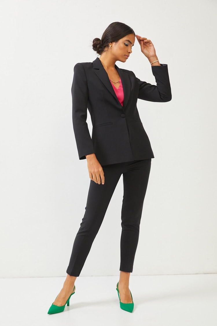 Siyah Blazer Ceket Pantolon Takım Kadın Takım Elbise modelleri