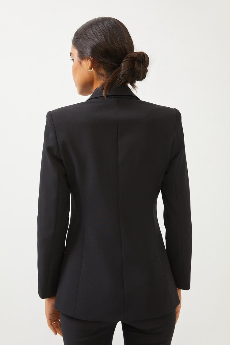 Siyah Blazer Ceket Pantolon Takım Kadın Takım Elbise modelleri