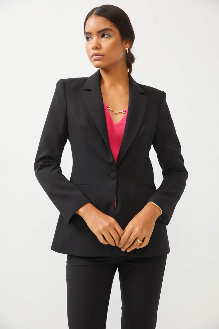Siyah Blazer Ceket Pantolon Takım Kadın Takım Elbise modelleri