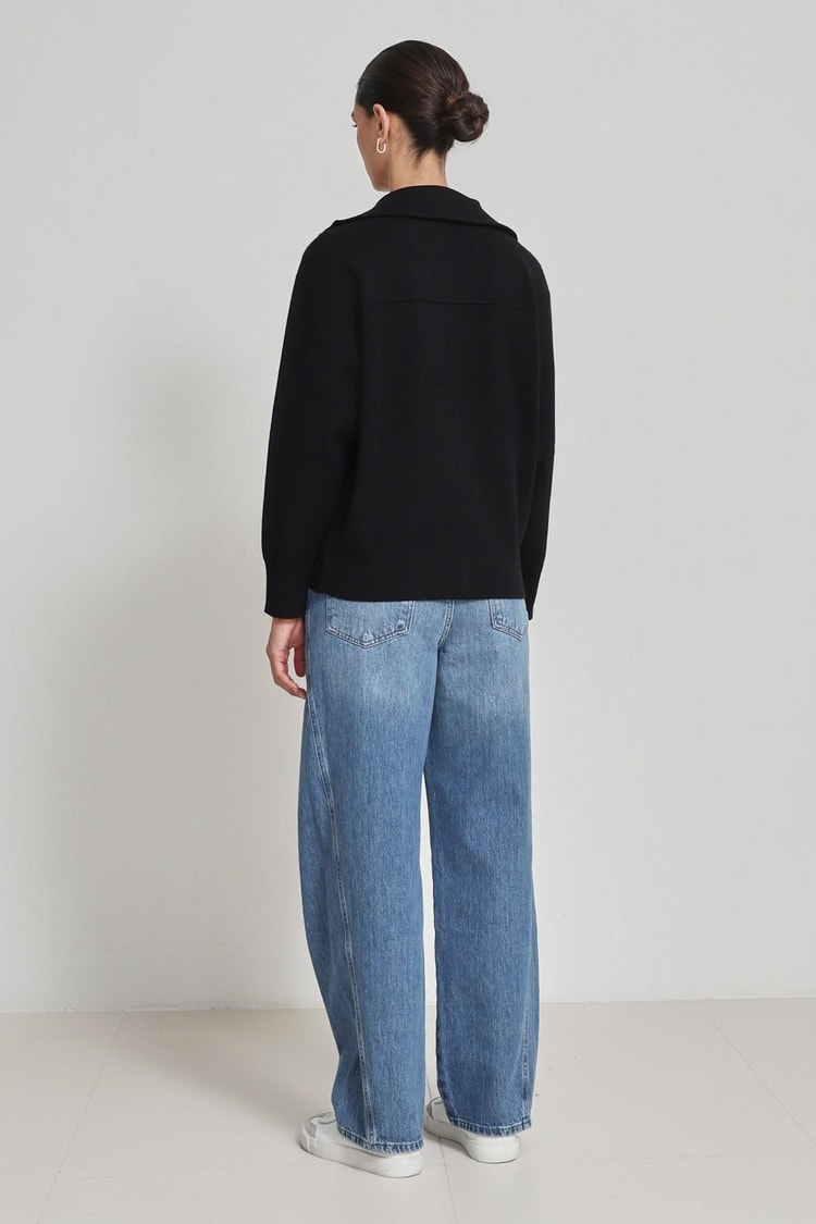 Siyah Cepli Fermuarlı Kadın Sweatshirt Kadın Kategorisiz modelleri