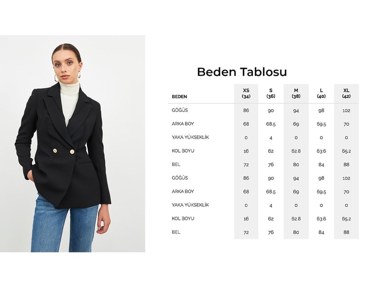 Siyah Düğme Detaylı Ceket  Kadın Ceket modelleri