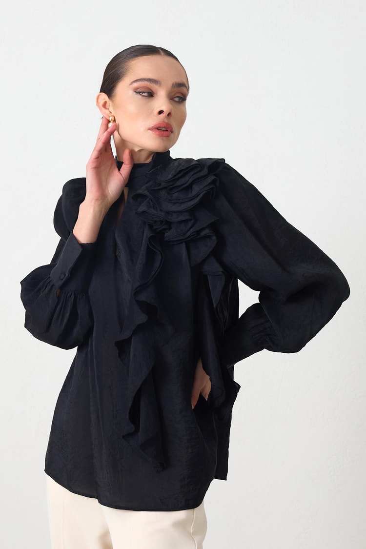 Siyah 1YB3WSBL1264 BLUZ Kadın Blouse modelleri
