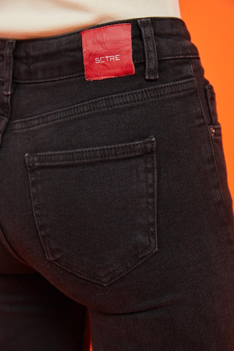 Siyah Yüksek Bel Skinny Jean Kadın Jean modelleri
