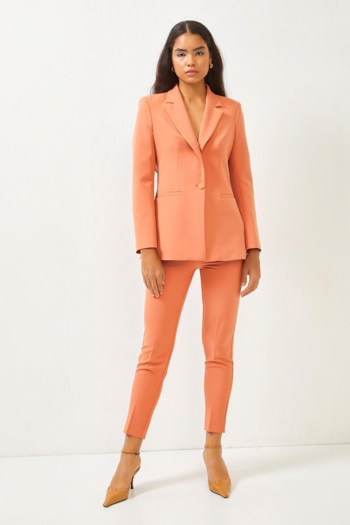Somon Blazer Ceket Pantolon Takım Kadın Takım Elbise modelleri