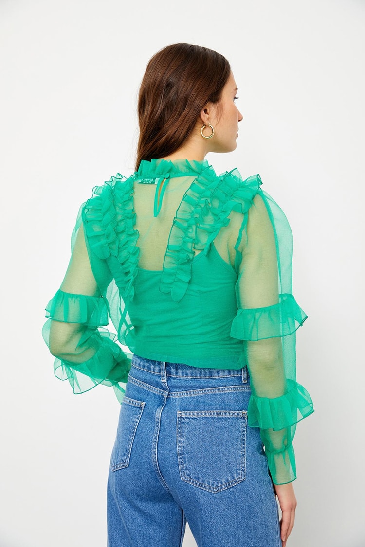 Yeşil 1YM2CBL0364 BLUZ Kadın Bluz modelleri