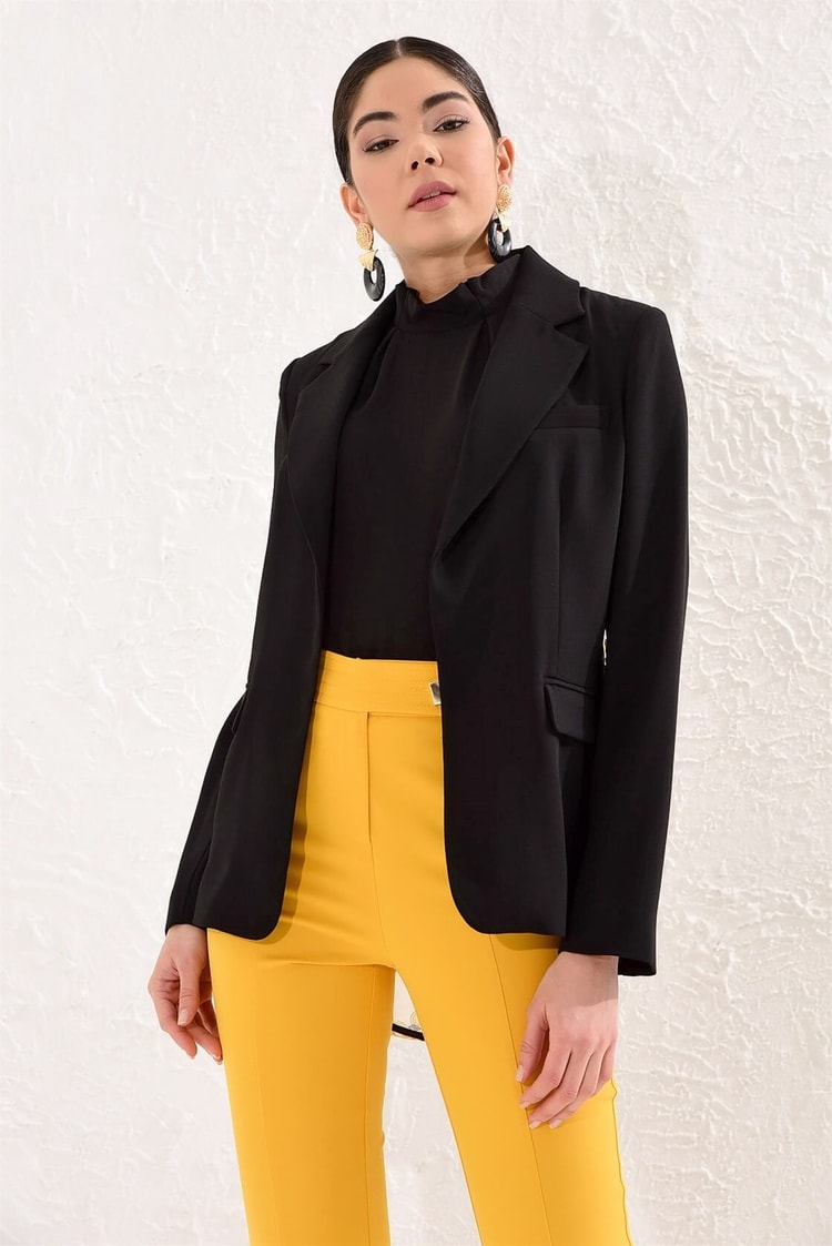 Siyah 1ym2cck0203  Mono Yaka Uzun Kol Basen Boy Blazer CeketST050S9012603