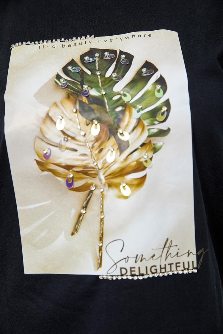 Siyah Baskılı Kısa Kol T-ShirtST060S71190018