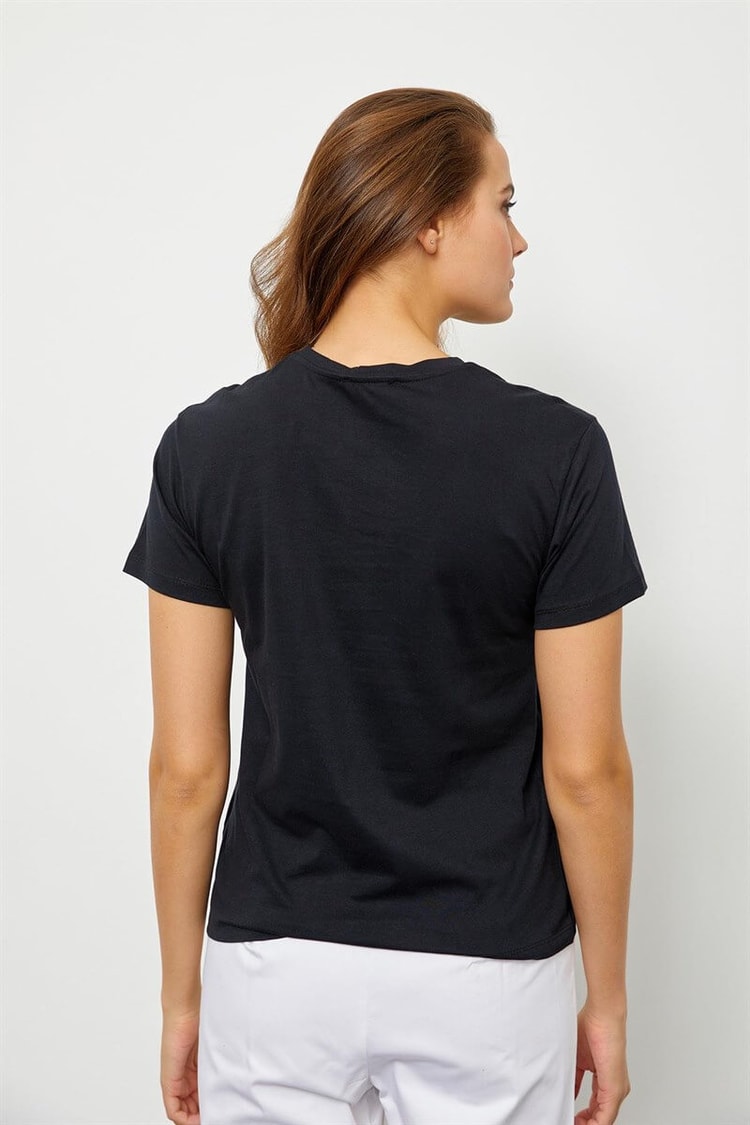 Siyah Baskılı Kısa Kol T-ShirtST060S71190009