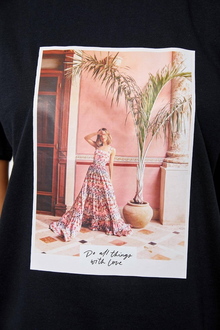 Siyah Baskılı Kısa Kol T-ShirtST060S71183005