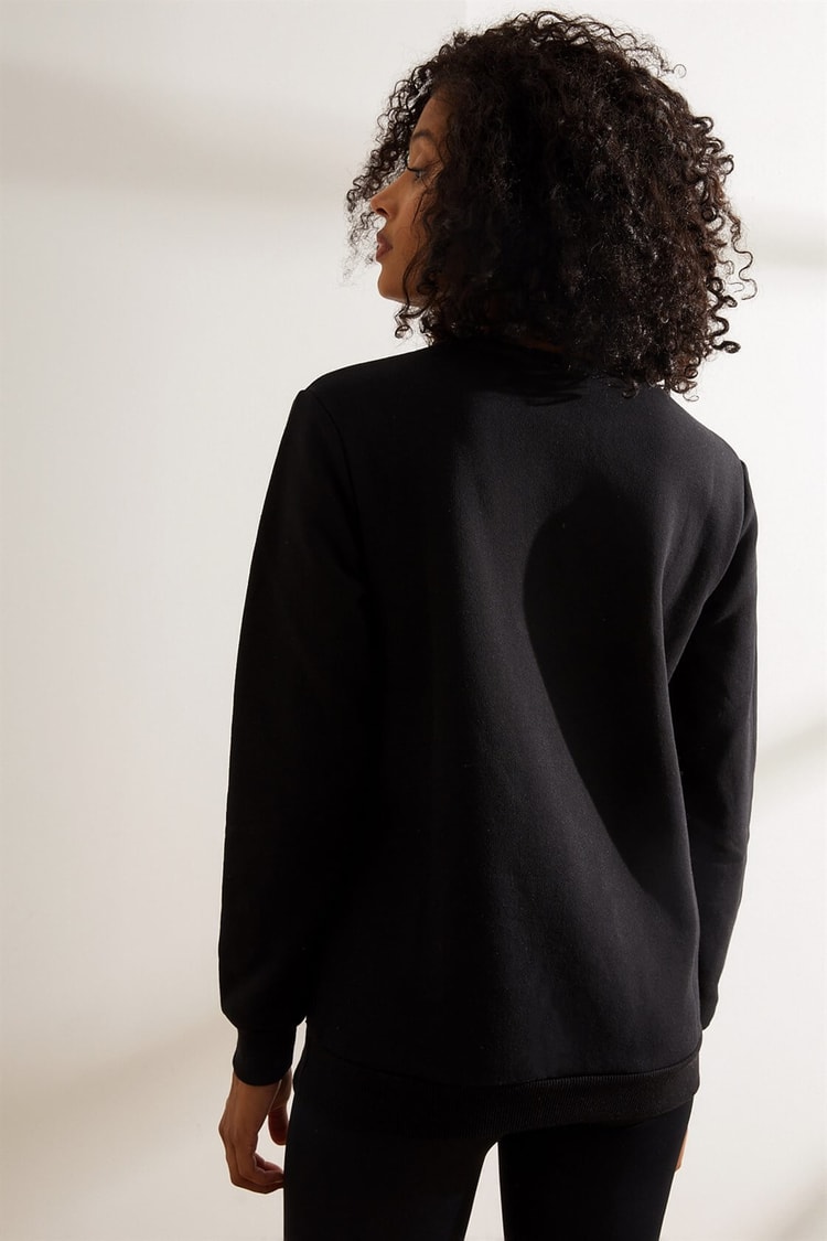 Siyah Baskılı SweatshirtST060W7206502