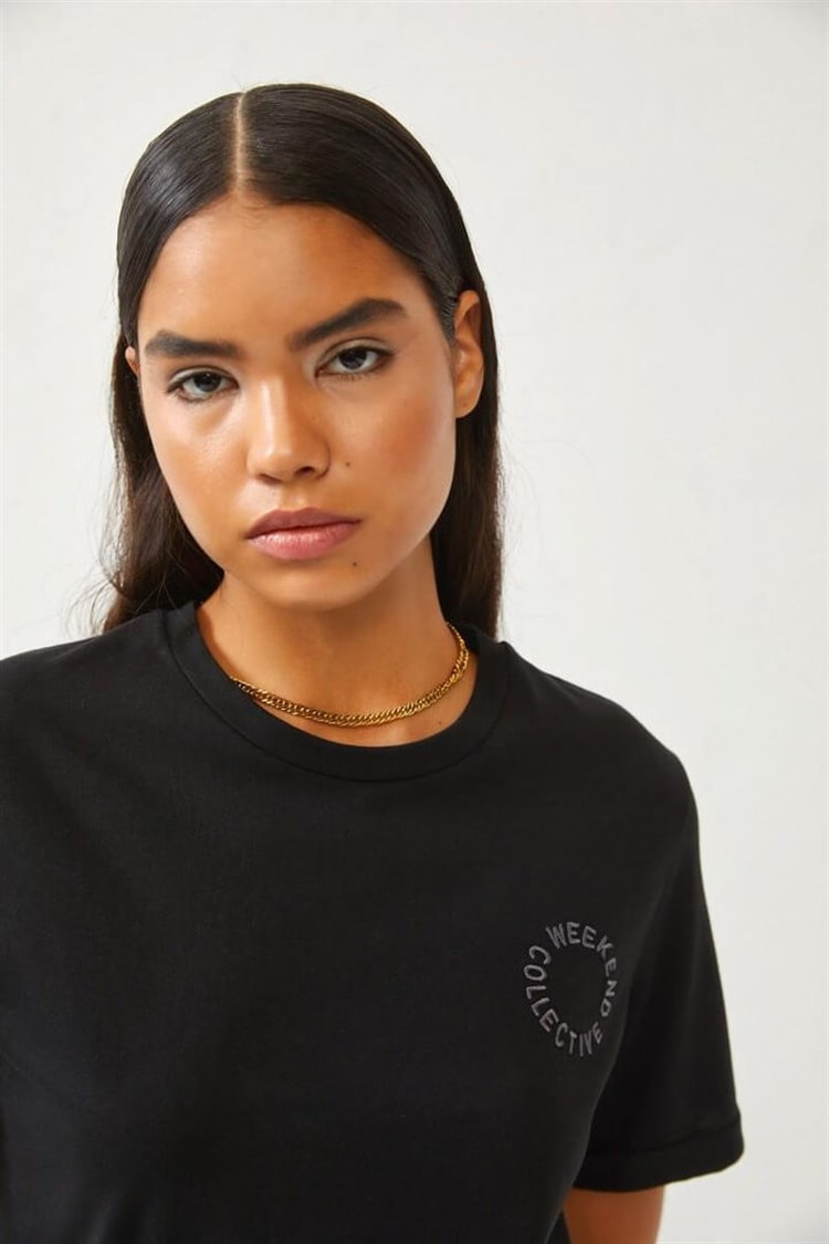 Siyah Bisiklet Yaka T-ShirtST060S71252002
