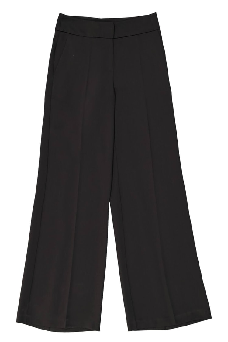 Siyah Cepli Maxi Boy Kumaş Palazzo PantolonST050S2022501