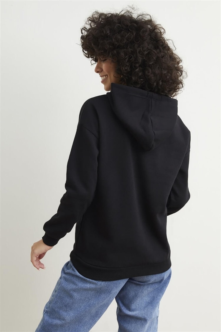Siyah Cepli Ve Kapüşonlu SweatshirtST060W7205105