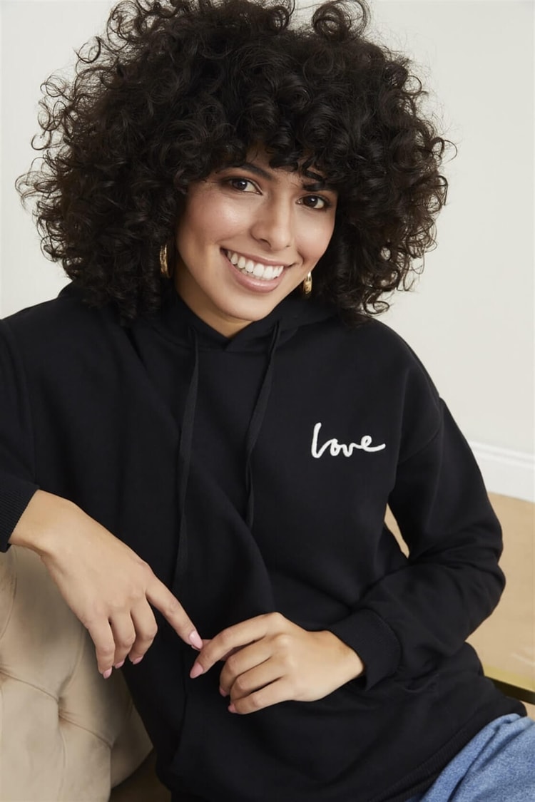 Siyah Cepli Ve Kapüşonlu SweatshirtST060W7205105