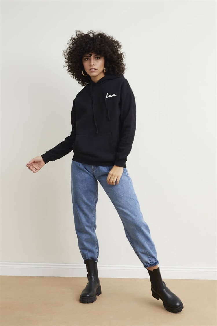 Siyah Cepli Ve Kapüşonlu SweatshirtST060W7205105