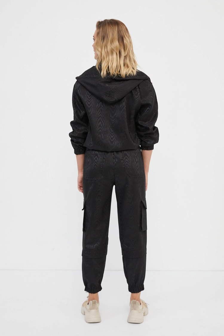 Siyah Jakarlı Sweatshirt Jogger TakımST060W72109002