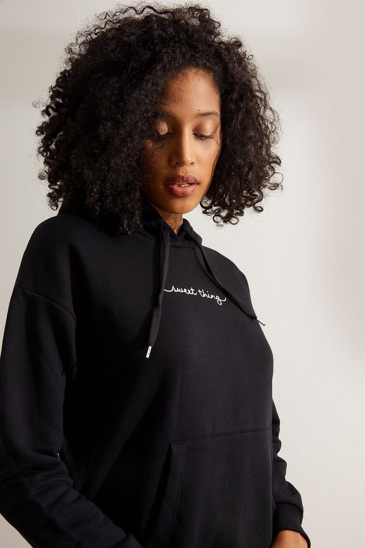 Siyah Kapüşonlu Cepli SweatshirtST060W7206801