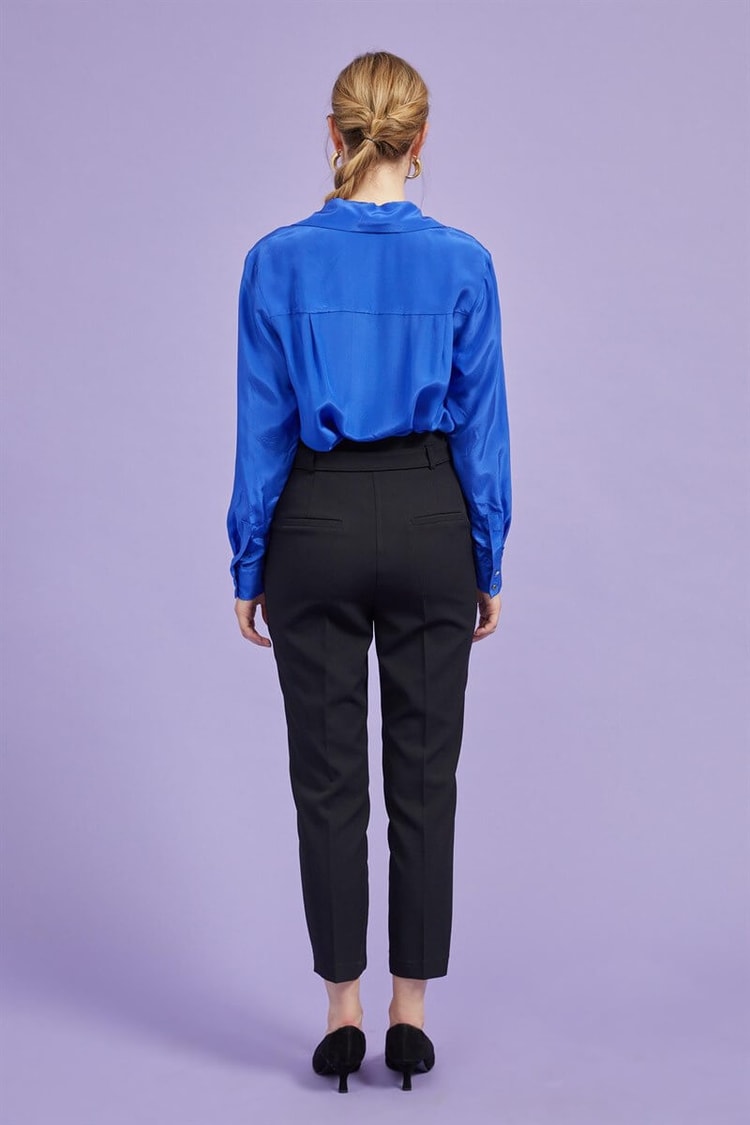 Siyah Kemerli Kumaş PantolonST060S20539001