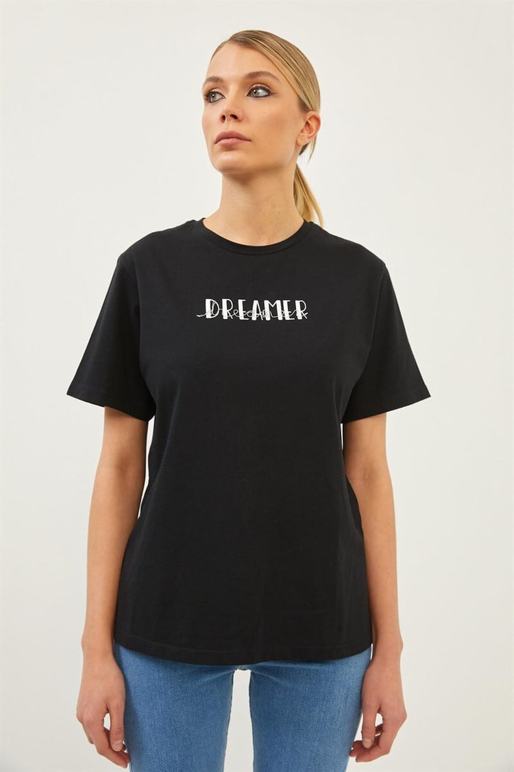 Siyah Kısa Kollu T-ShirtST060S71271002