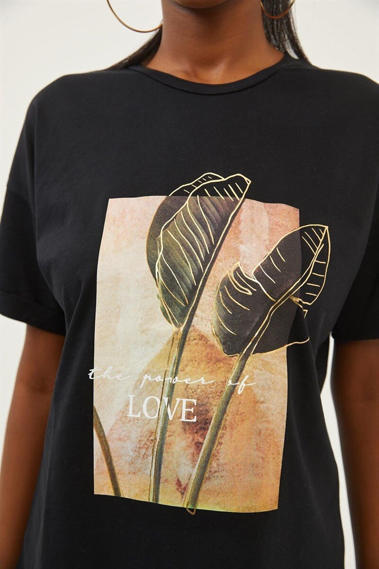 Siyah Kısa Kollu T-ShirtST070S71281001