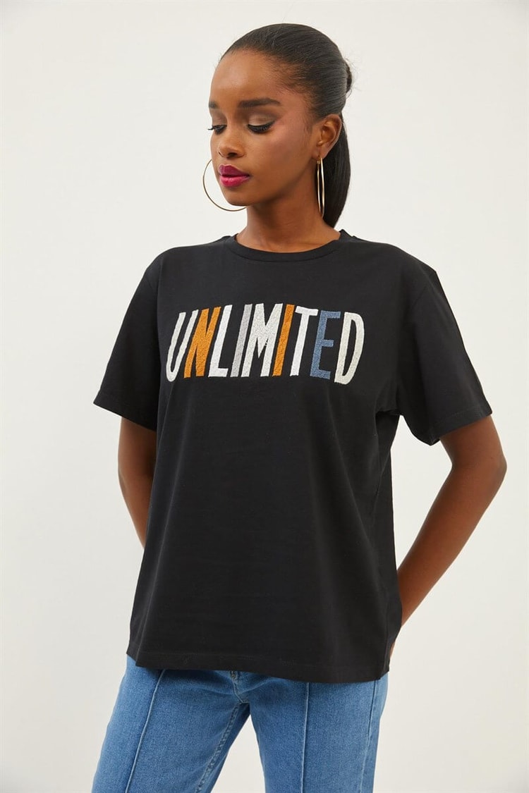 Siyah Kısa Kollu T-ShirtST070S71281002