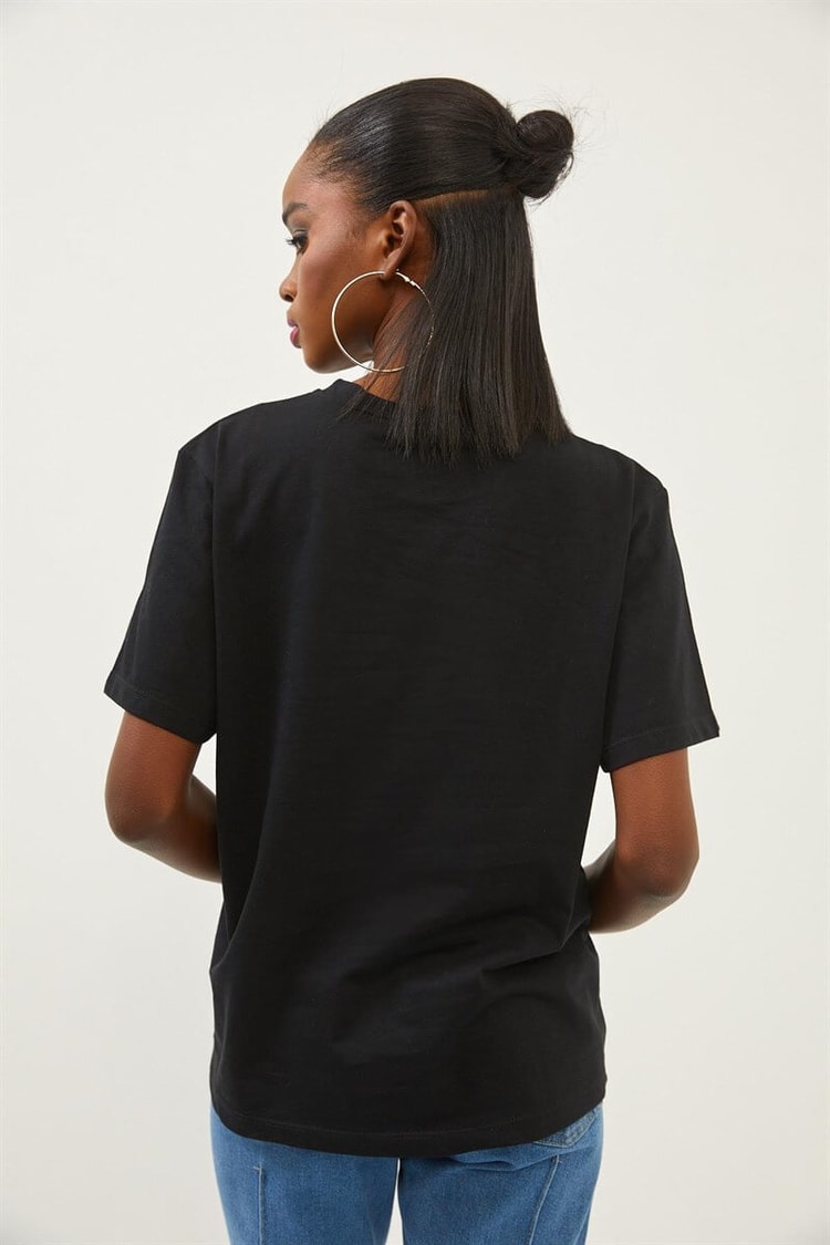 Siyah Kısa Kollu T-ShirtST070S71281002