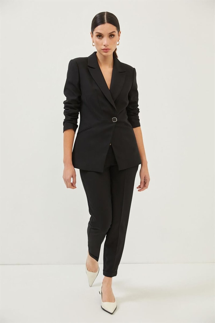 Siyah Kruvaze Blazer Ceket Pantolon TakımST060S90370002