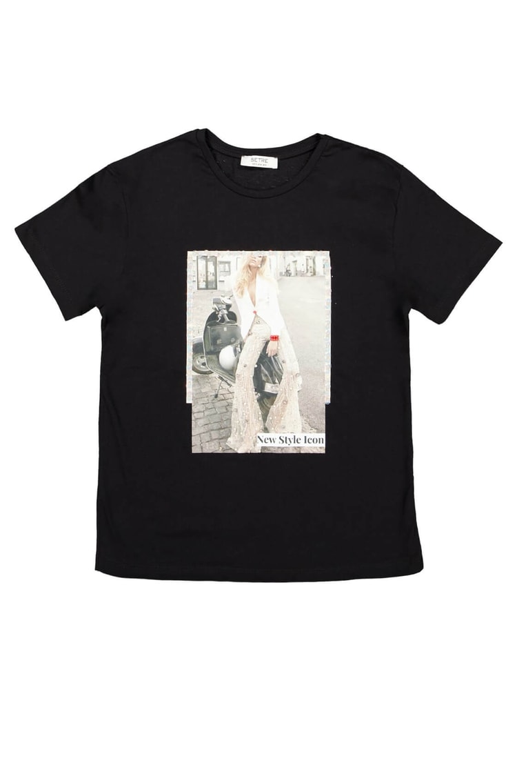 Siyah New Style Icon T-ShirtST050S7112812