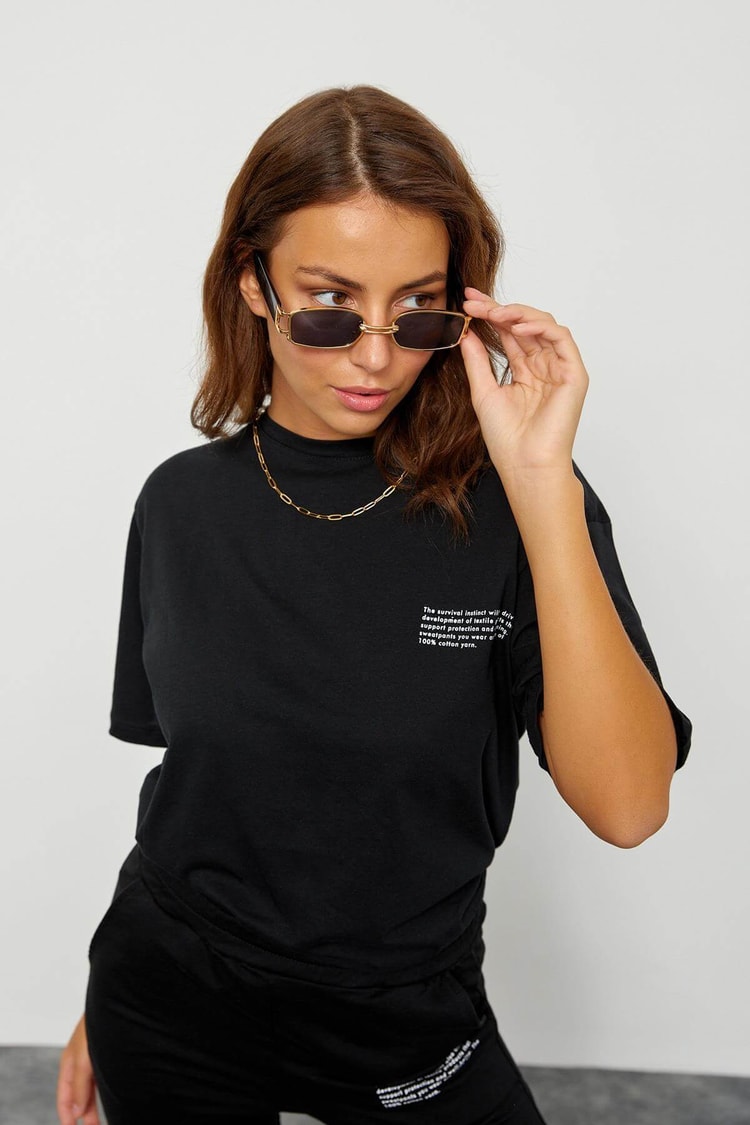 Siyah T-Shirt Jogger Eşofman TakımST060S60096001