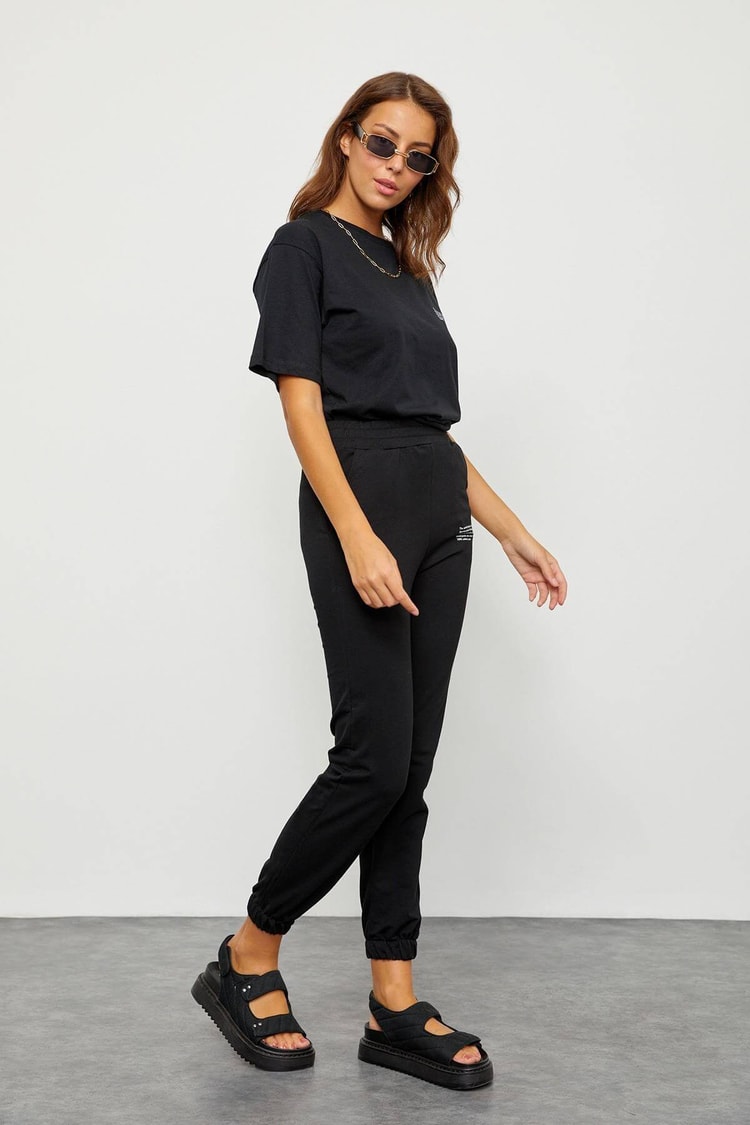 Siyah T-Shirt Jogger Eşofman TakımST060S60096001