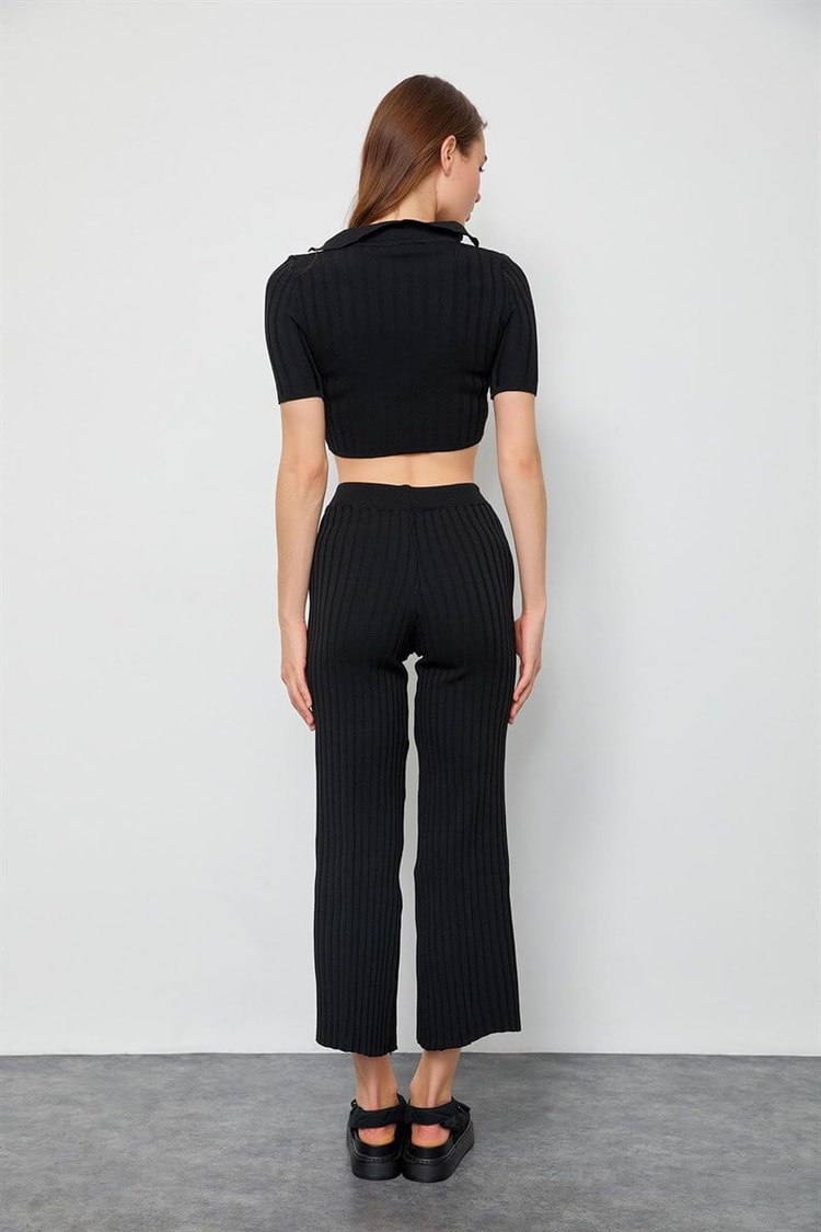 Siyah Triko Pantolon Crop TakımST060S94098001