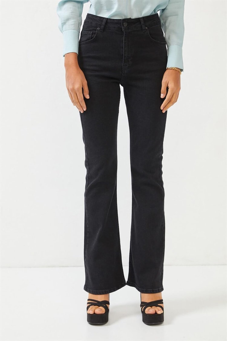 Siyah Yüksek Bel Flare JeanST060S31685001