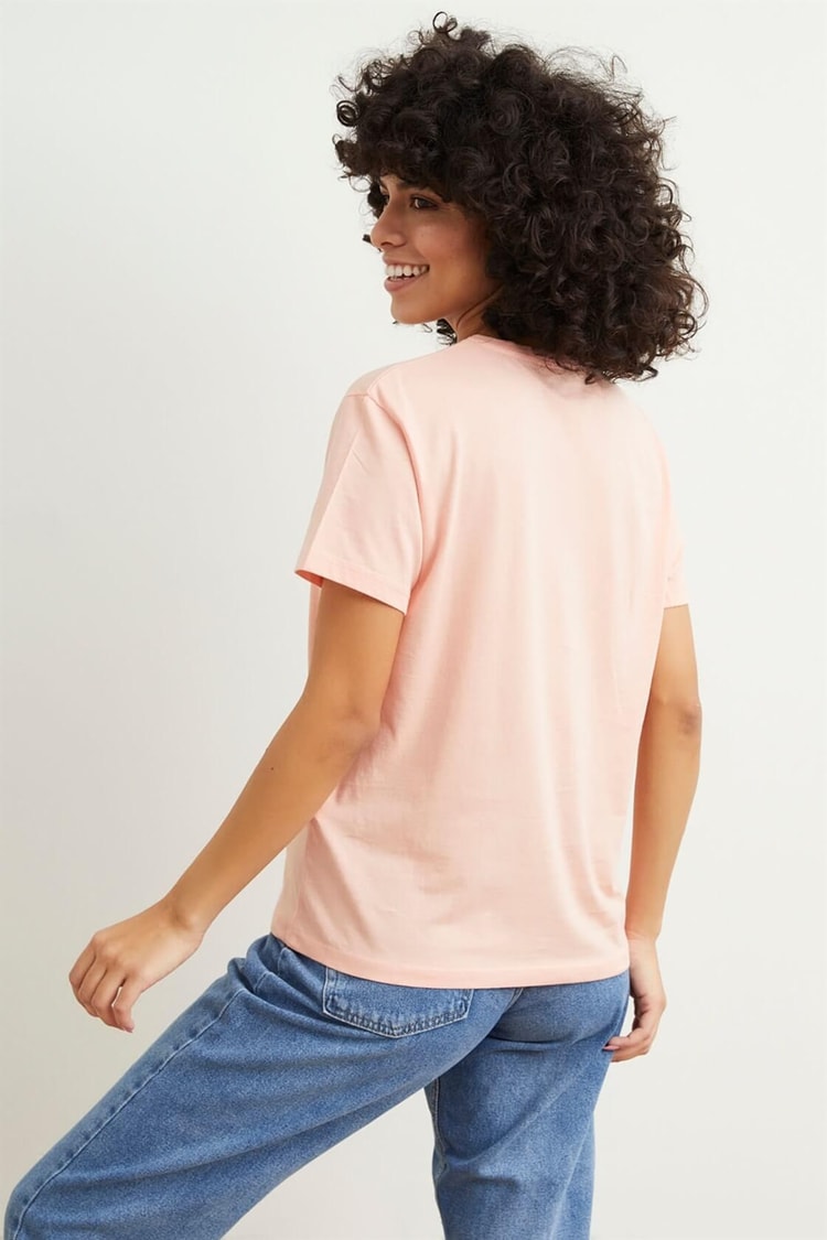 Somon Bisiklet Yaka Kısa Kol Baskılı Pamuk T-ShirtST050S7115101