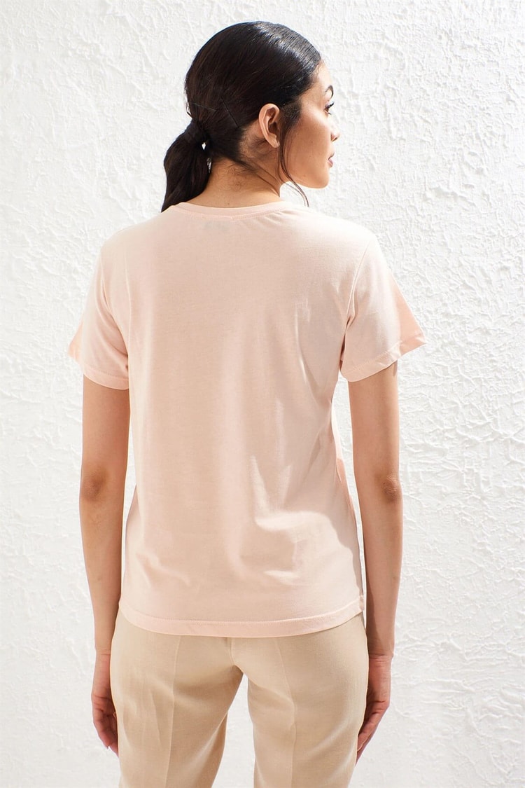 Somon Bisiklet Yaka Kısa Kol Baskılı T-ShirtST050S7115102
