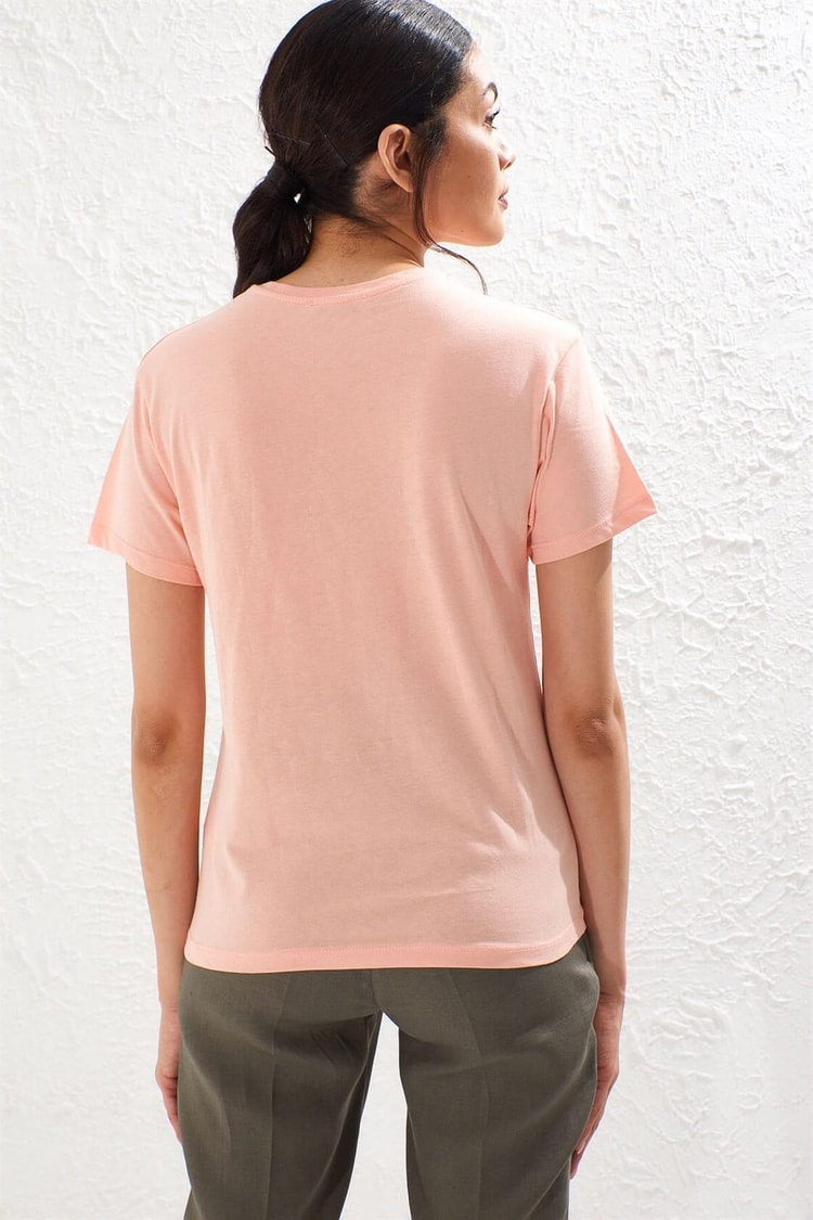 Somon Bisiklet Yaka Kısa Kol Pamuk T-ShirtST050S7111001