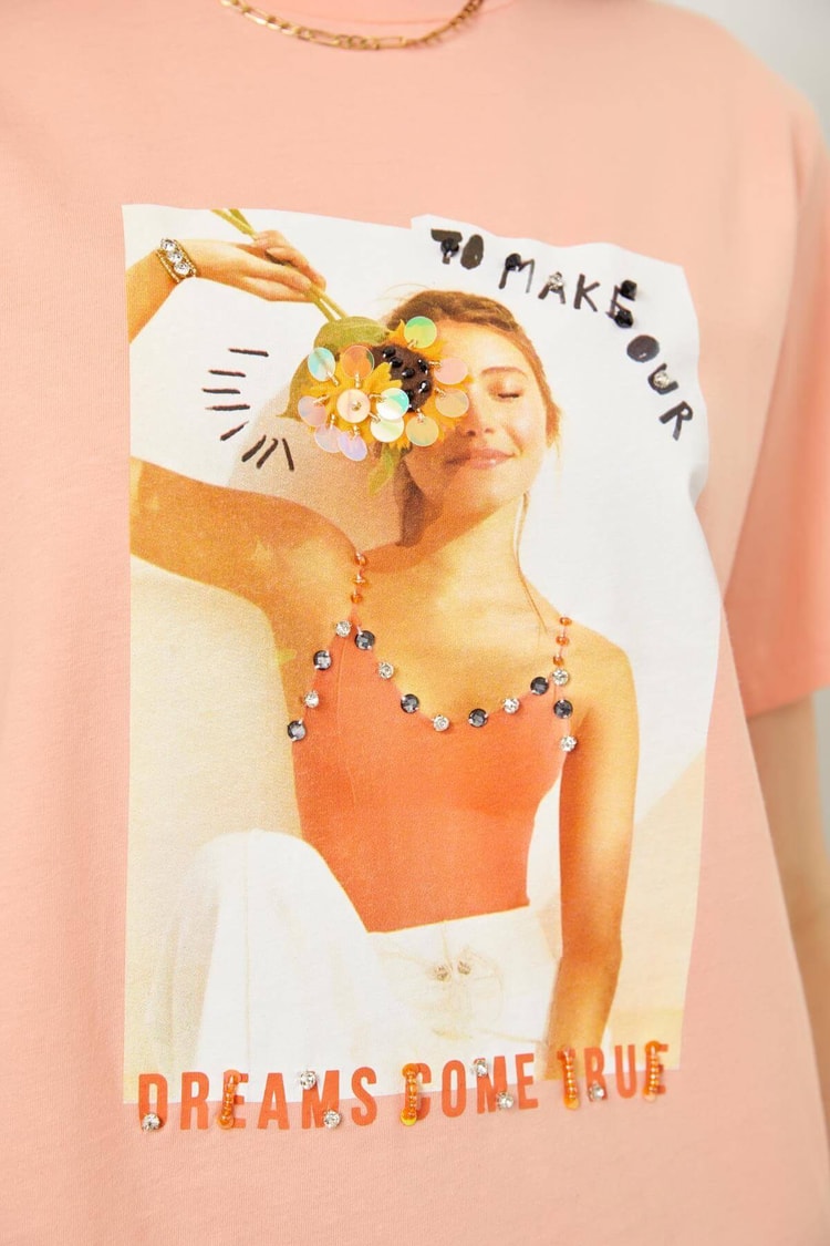 Somon Kısa Kol Baskılı T-ShirtST060S71227001