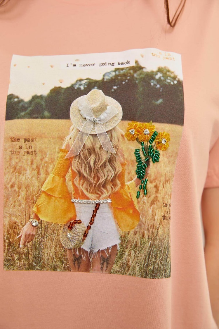 Somon Kısa Kol Baskılı T-ShirtST060S71223004