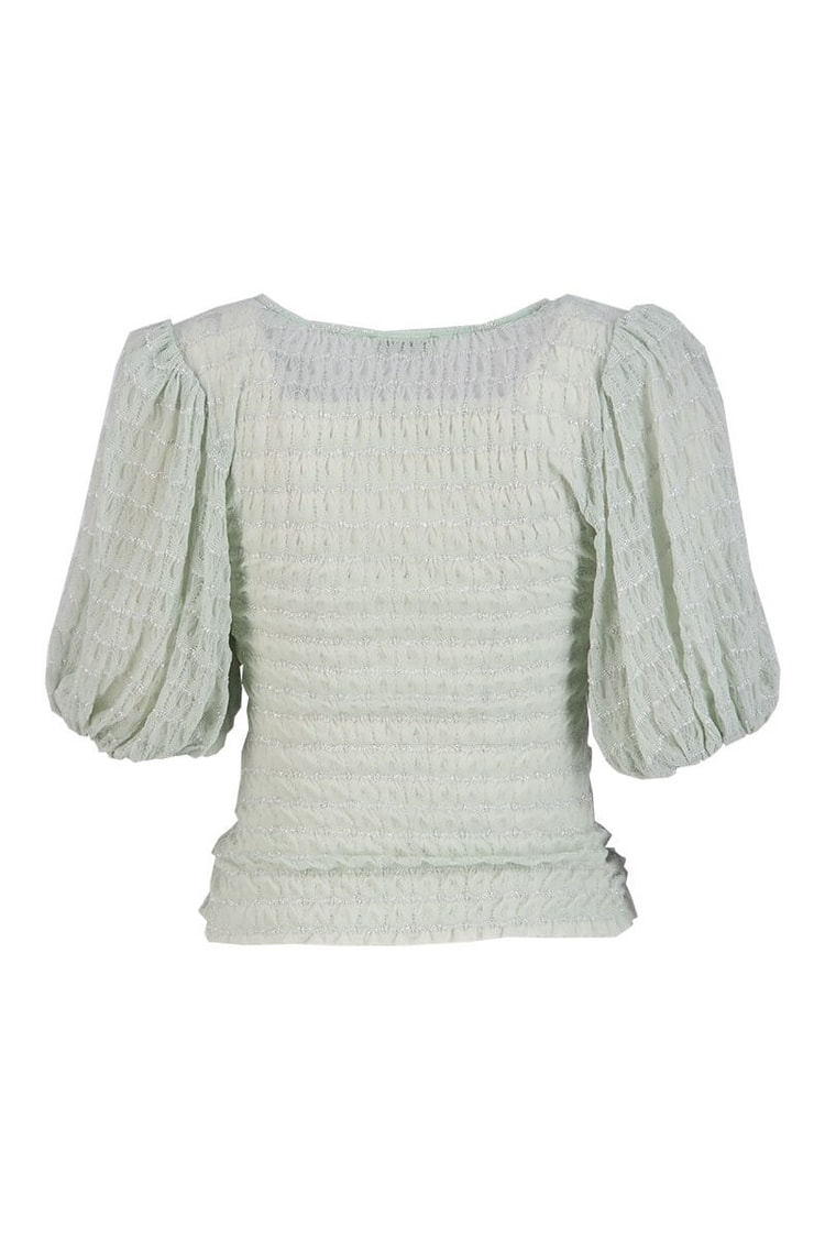 Su Yeşili Yarım Kol Drape Detaylı BluzST060S30701001