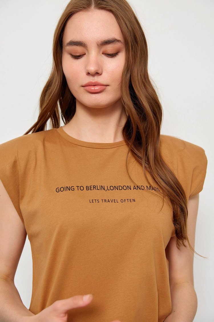 Tarçın Vatkalı Kolsuz T-ShirtST060S71228002