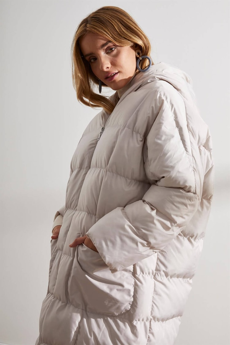 Taş Kapüşonlu Uzun Puffer MontST050W6411401