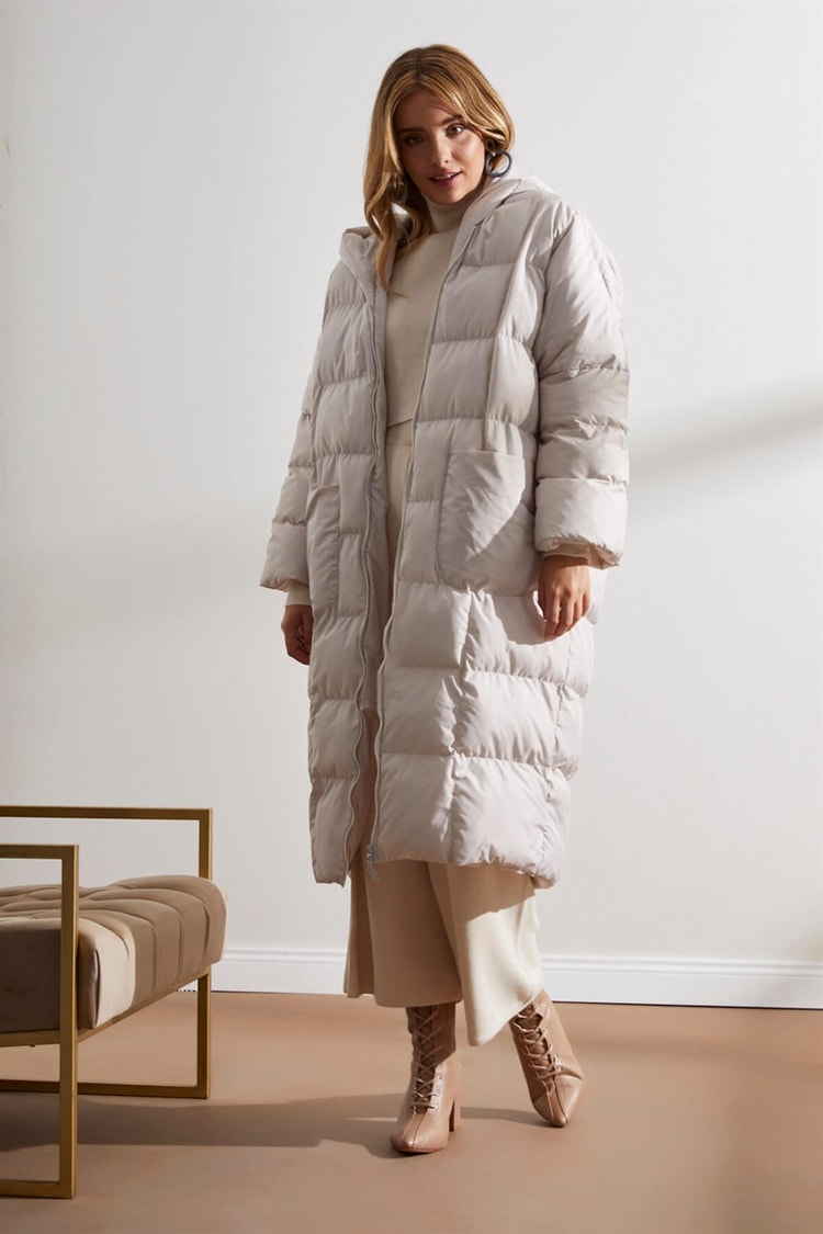 Taş Kapüşonlu Uzun Puffer MontST050W6411401
