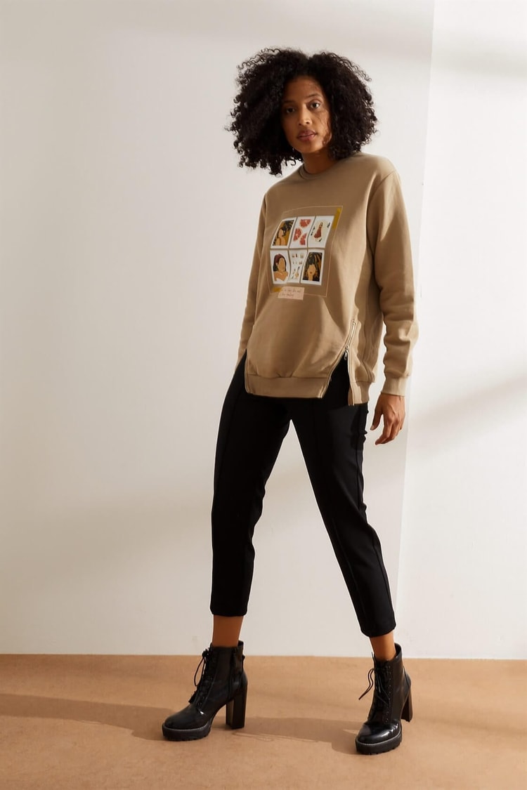 Toprak Fermuarlı SweatshirtST050W7205104