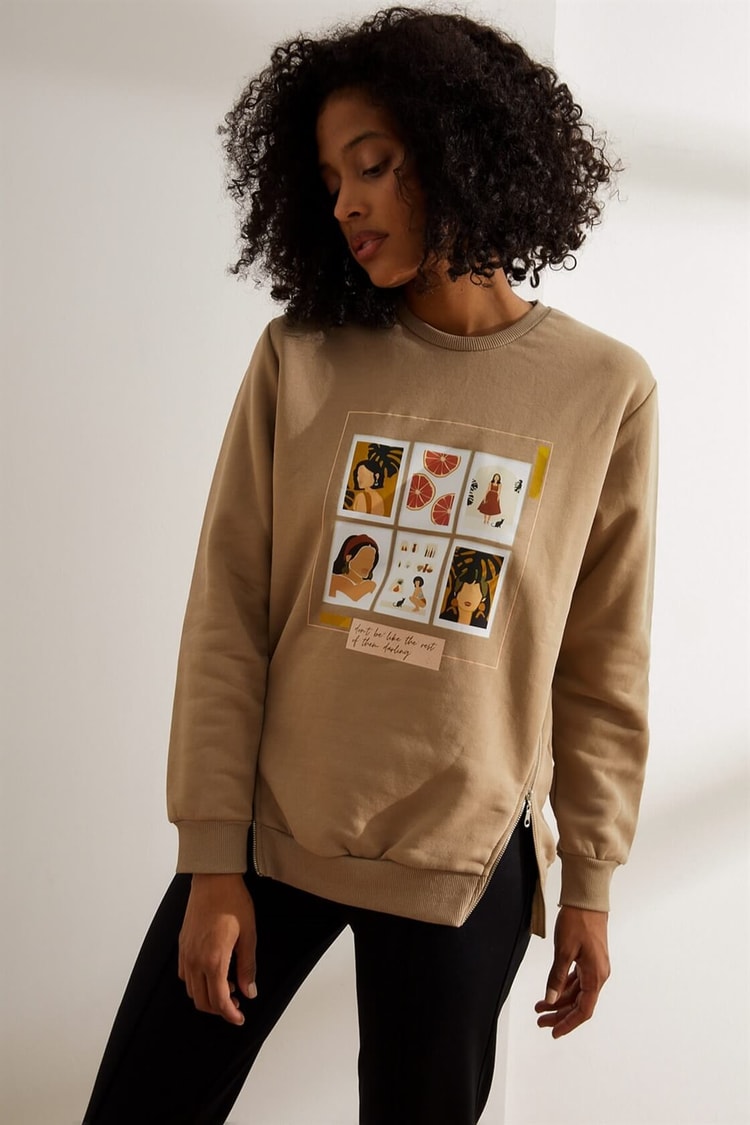Toprak Fermuarlı SweatshirtST050W7205104