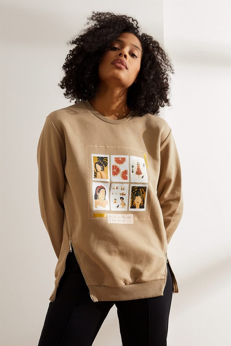 Toprak Fermuarlı SweatshirtST050W7205104